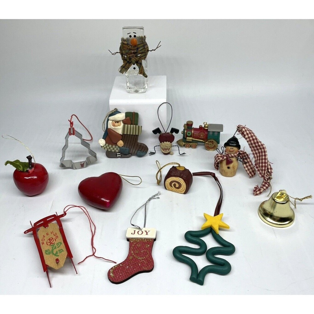 Vintage Christmas Ornament Lot 13 Rustic Country Farmhouse Mixed Tree Decor
